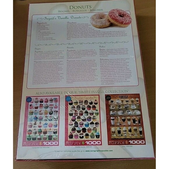 Donuts 1000 Piece Jigsaw Puzzle Eurographics 19.25" x 26 5/8" New Sealed Box - Picture 3 of 4